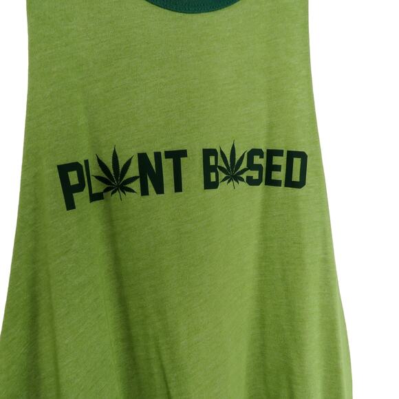 Spencer's Plant Based Green Graphic Marijuana Leaf Muscle Tank Small - Picture 3 of 7